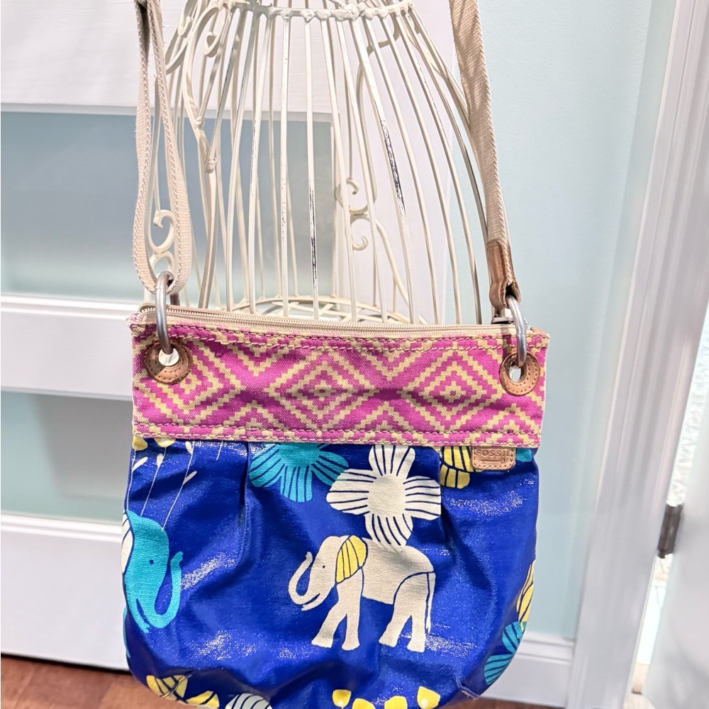 Colorful Fossil Elephant Print Women's Bag